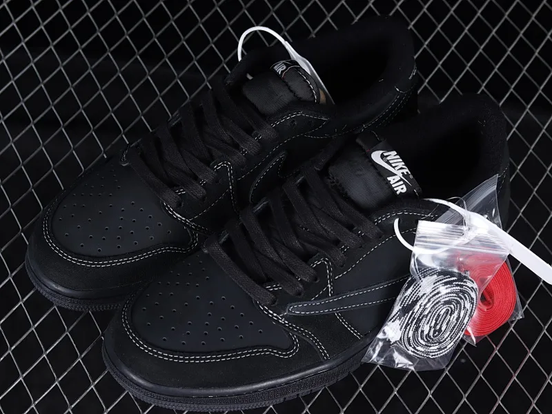 All categories Air Jordan Jordan series basketball shoes Air Jordan 1 Low Travis Scott x Air Jordan 1 Low OG "Triple Black" AJ1 Joe 1 Black Warrior Undercut DM7866-001